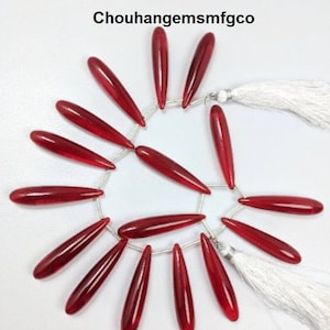 Garnet Quartz Tear Drop Elongated Smooth Briolettes, Loose Gemstone Tear Drop, AAA Grade High Quality Faceted Beads, Size 30x8 mm