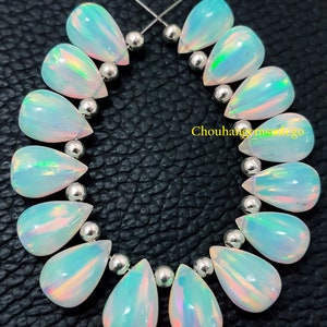AAA+ Jelly Opal Smooth Teardrop Beads, Multi Flashy Fire Opal Briolettes, Highly Polished Jelly Opal Healing Power Beads, Size 12x8mm,8 Inch