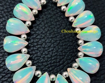 AAA+ Jelly Opal Smooth Teardrop Beads, Multi Flashy Fire Opal Briolettes, Highly Polished Jelly Opal Healing Power Beads, Size 12x8mm,8 Inch