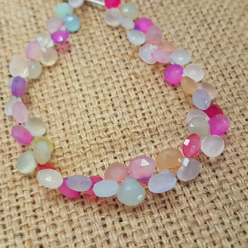 Chalcydony pear,multi chalcedony heart shape pear,AAA quality chalcedony pear,multi chalcedony heart shape pear briolettes Beads,9-10 mm,8