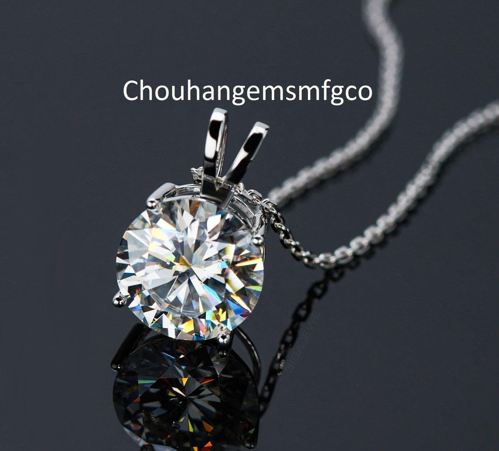 1.75 Ct GRA-Certified Moissanite Solitaire Necklace In 14k White Gold – 18" Chain, Lab-Created