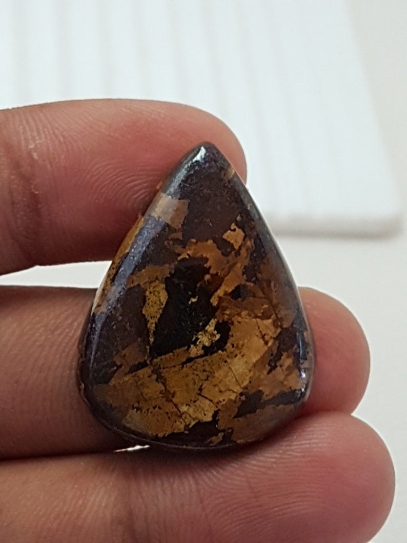 Natural Brown Jade Cabochons,Brown Jade Cabochon,Brown Jade Pear Shape Gemstone,AAA Quality Brown Jade Loose Gemstone,30x23x5 mm,36.1 Cts,