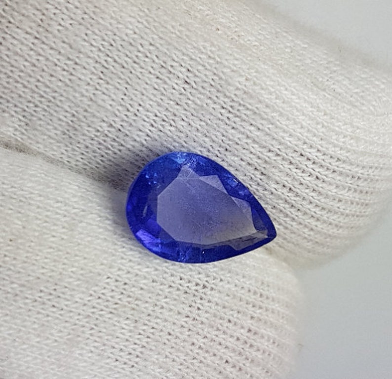 Quality Tanzanite Faceted Loose Gemstone,12.5x8.5x4mm Tanzanite Gemstone,Natural Tanzanite Royal Blue Color Faceted Pear Shape Gemstone,AAA