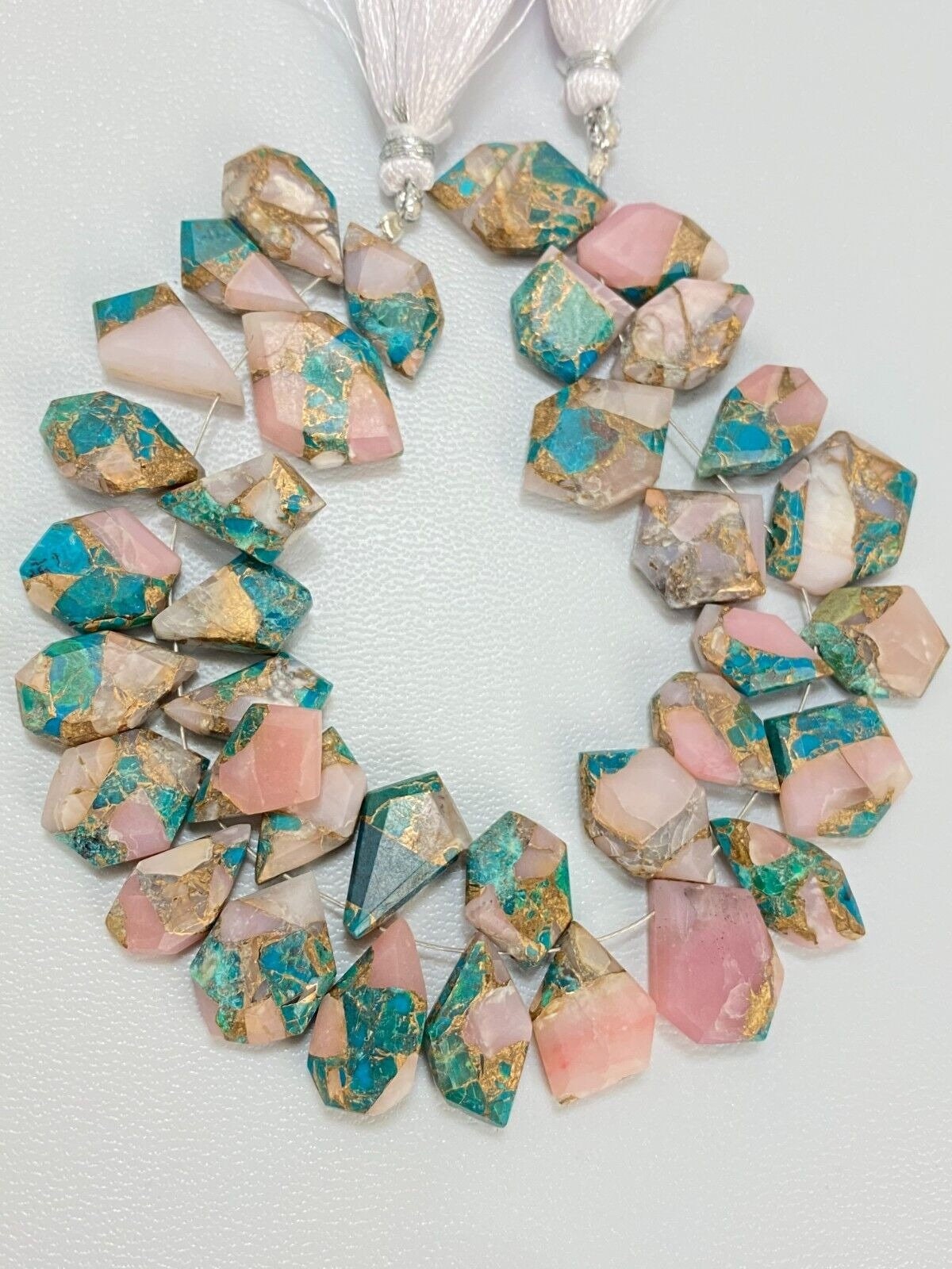 13 inches, 20-30mm, Peruvian Opal Faceted Marquise Briolette Loose Gemstone  Beads, Opal Beads