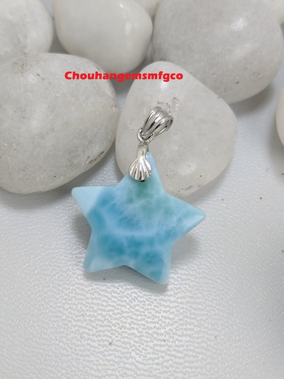 Blue Atlantic Stone Larimar Pendant Sterling Silver, Pendant Only Blue Atlantic Stone Larimar Pendant Sterling Silver, Pendant Only