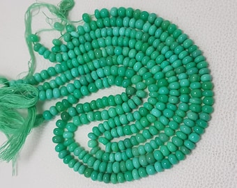 Chrysoprase Smooth Rondelles beads, Australian apple green Chrysoprase beads, AAA quality Chrysoprase, Chrysoprase Rondelles beads 6-8 mm,16