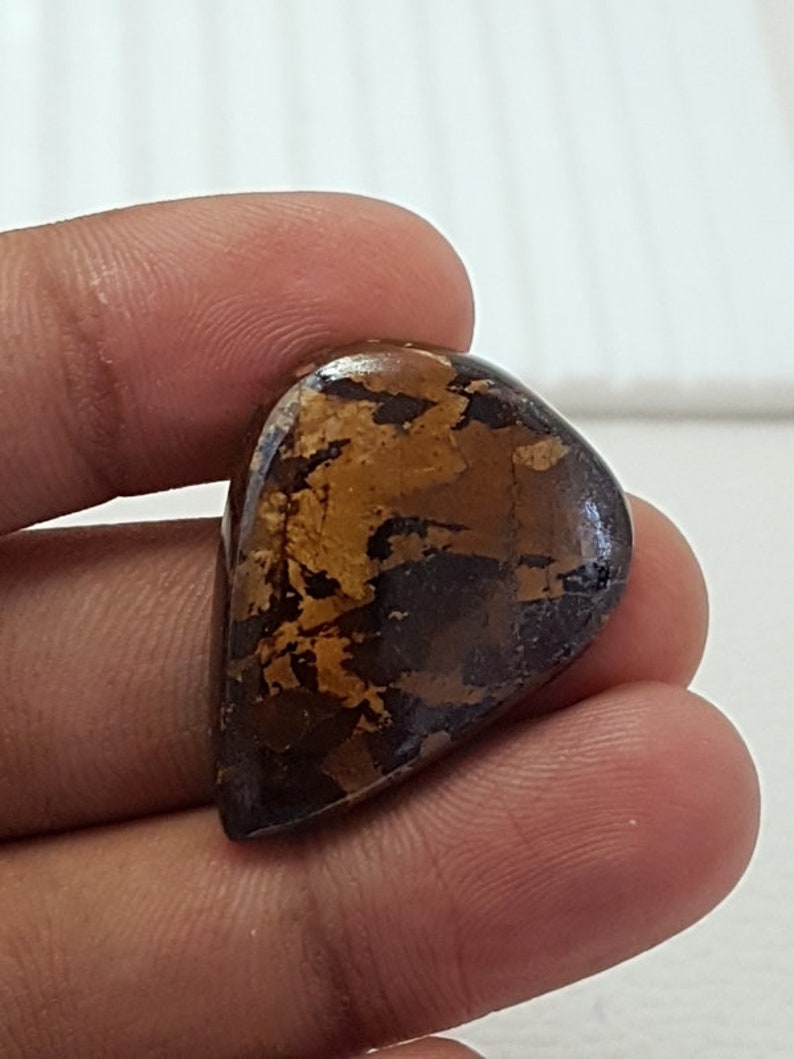 Natural Brown Jade Cabochons,Brown Jade Cabochon,Brown Jade Pear Shape Gemstone,AAA Quality Brown Jade Loose Gemstone,30x23x5 mm,36.1 Cts,