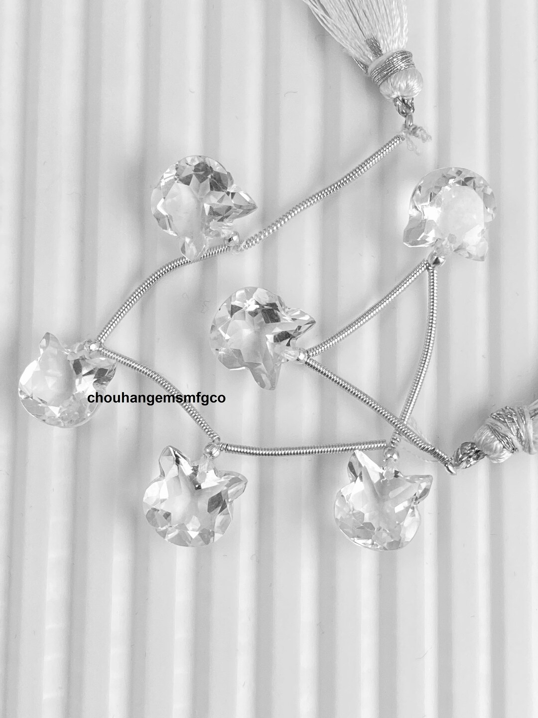 Natural Clear Crystal Cat Face Carved Faceted Gemstone Beads,crystal