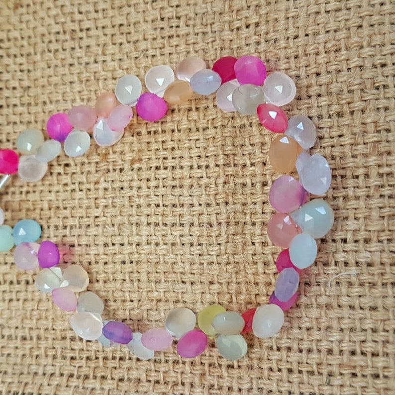 Chalcydony pear,multi chalcedony heart shape pear,AAA quality chalcedony pear,multi chalcedony heart shape pear briolettes Beads,9-10 mm,8