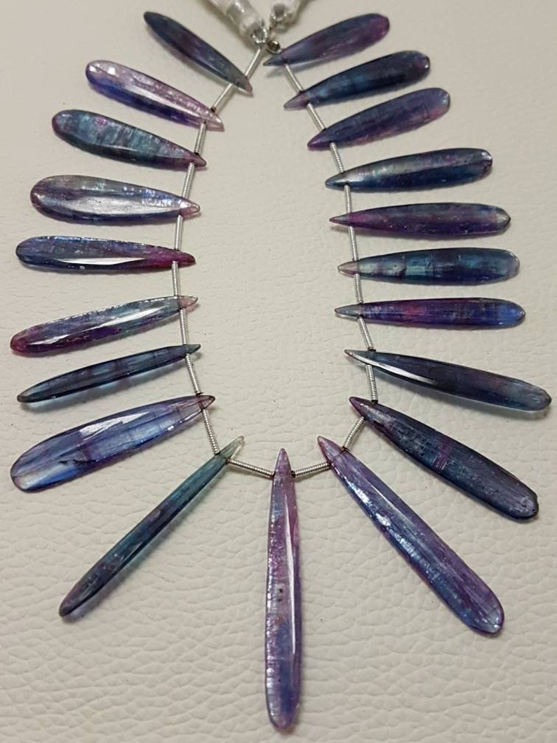 Mystic Kyanite Faceted Almond pear beads,kyanite faceted pear beads,AAA quality kyanite faceted almond pear briolettes 30-45mm 20 pieces