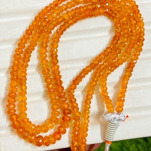 Natural Orange Sapphire Rondelle Beads, Sapphire Faceted Beads, Sapphire Gemstone Beads For Jewelry Making, Size 4-6mm 16 Inches Strand