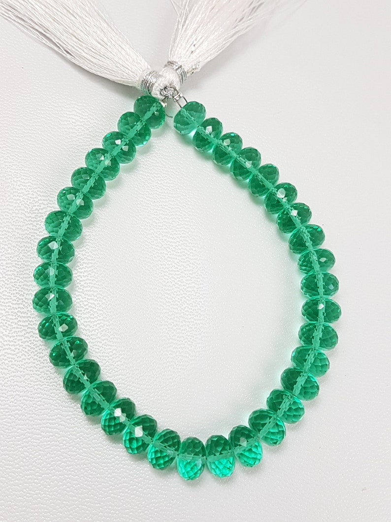 Emerald Quartz Beads,Green Emerald Quartz Beads,Emerald Quartz Roundels Beads,AAA Grade Quality Briolettes Beads,8 Inches Strand