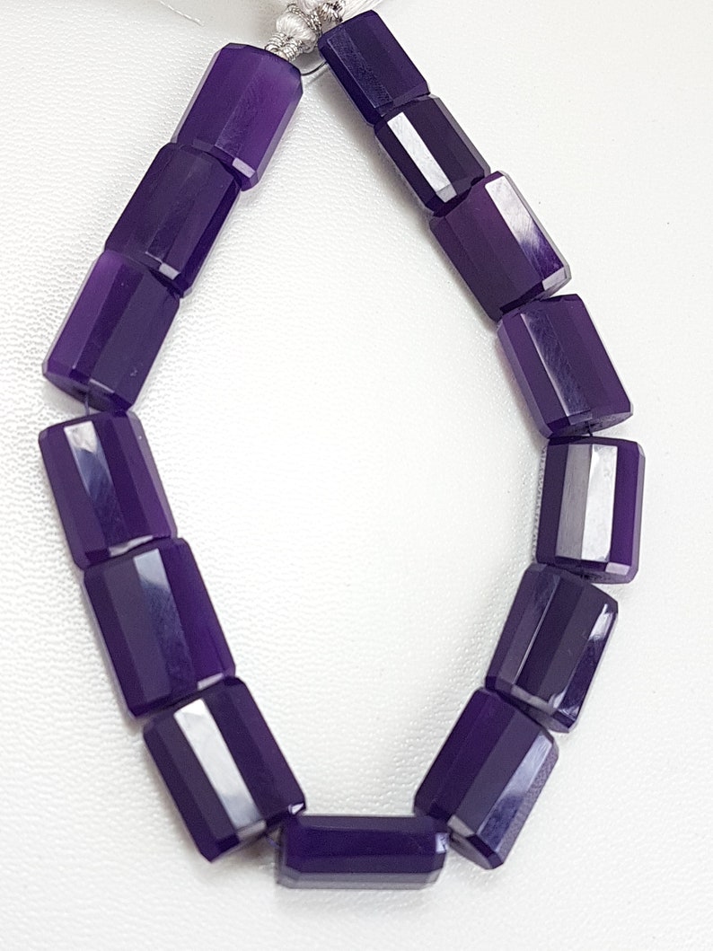 Purple Amethyst Chalcedony Nuggets,Chalcedony Faceted Elongated Briolettes,Size 12.5-16 MM Long,Loose Gemstone Baguette Shape Beads image 3