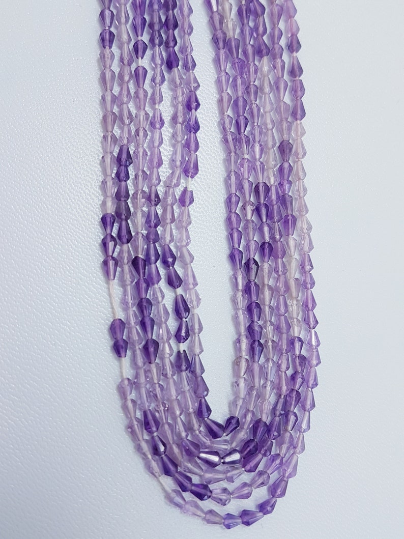 Amethyst,Natural African Amethyst Top Vertical Dew Drop Beads,Amazing Quality Amethyst Briolettes Beads,Size 3.5-4.5 mm,15 Inches Strand