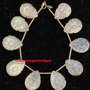 Mother Of Pearl Pear Shape Hand Carved Gemstone Beads, Beautiful Art Carving Gemstone Beads, Jewelry Making Beads, Size 16x12mm,10 Piece
