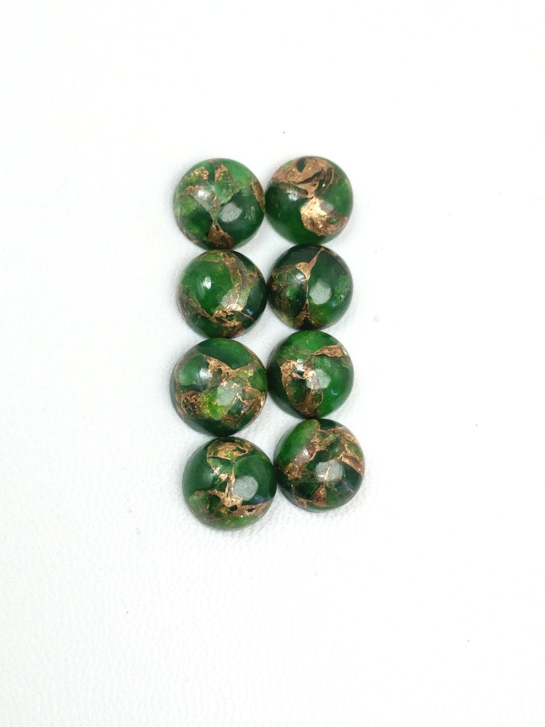 10 Pieces Copper Green Turquoise Cabochon,Rare Green Copper Turquoise Smooth Round Shape Briolettes,Copper Turquoise Gemstone,Size 10 mm