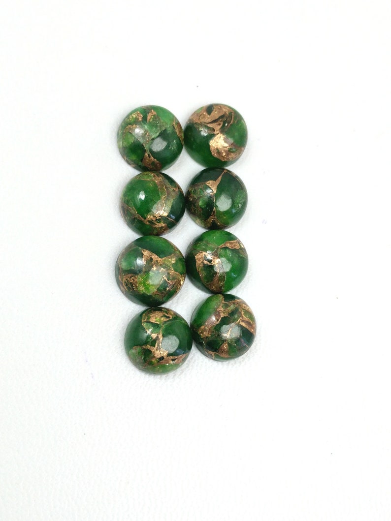 10 Pieces Copper Green Turquoise Cabochon,Rare Green Copper Turquoise Smooth Round Shape Briolettes,Copper Turquoise Gemstone,Size 10 mm