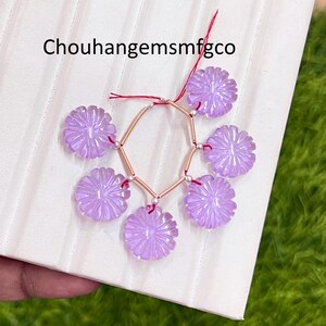 Brand New AAA+ Natural Pink Amethyst Flower Carved Beads, Flower Shape Beautiful Clear Amethyst Carving Gemstone Beads, Size 15mm, 6 Beads