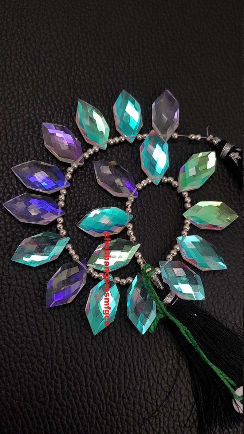 Gorgeous Multi Fire Rainbow Moonstone Quartz Faceted Fancy Shape Briolettes,Good Making Stone,Jewelry Making,Size 20x10mm,8 Inches Strand