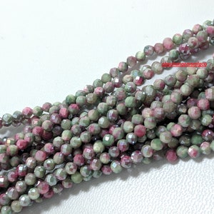 Natural Bio Moonstone Coated Beads, Faceted Multi Moonstone Gemstone Beads, Rondelle Shape Moonstone Jewelry Making Beads, Size 3mm,16 Inch