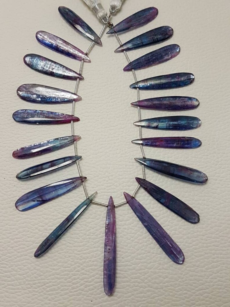 Mystic Kyanite Faceted Almond pear beads,kyanite faceted pear beads,AAA quality kyanite faceted almond pear briolettes 30-45mm 20 pieces