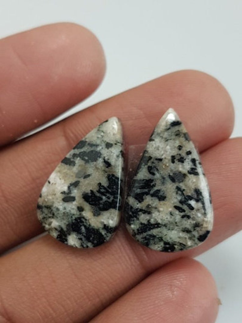 Honey Dendritic Opal Pear Cabochon,Natural Dendritic Opal Smooth Loose Gemstone,Gorgeous Quality Opal Matched Pair Cabochon,24x15x5 mm