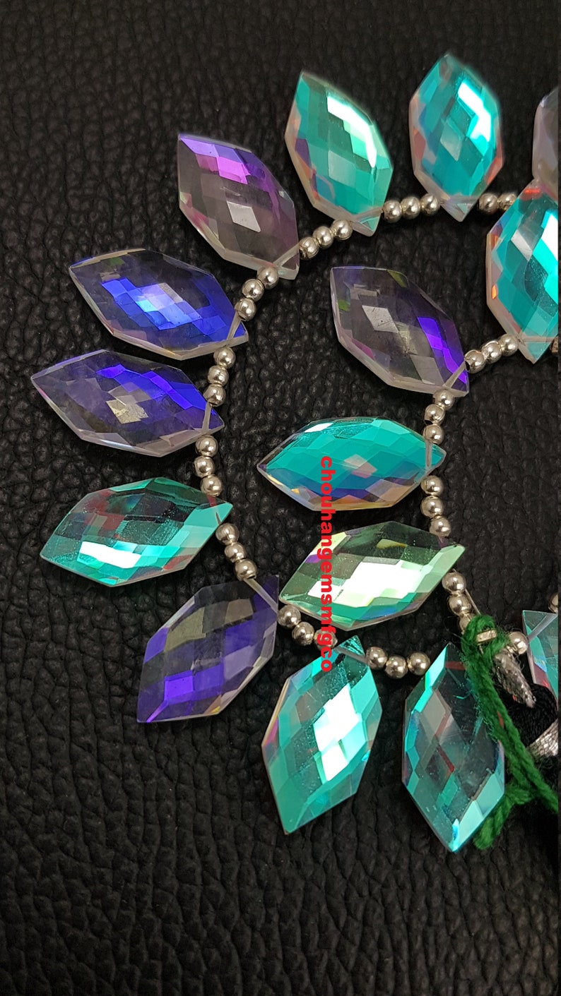 Gorgeous Multi Fire Rainbow Moonstone Quartz Faceted Fancy Shape Briolettes,Good Making Stone,Jewelry Making,Size 20x10mm,8 Inches Strand