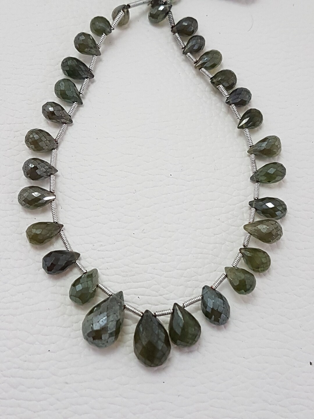 Vesuvianite Beads Faceted African Vesuvianite Pear Drops Beads Etsy