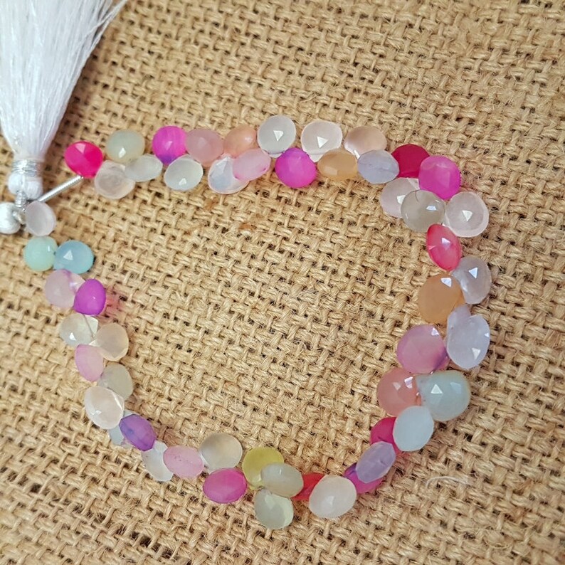 Chalcydony pear,multi chalcedony heart shape pear,AAA quality chalcedony pear,multi chalcedony heart shape pear briolettes Beads,9-10 mm,8