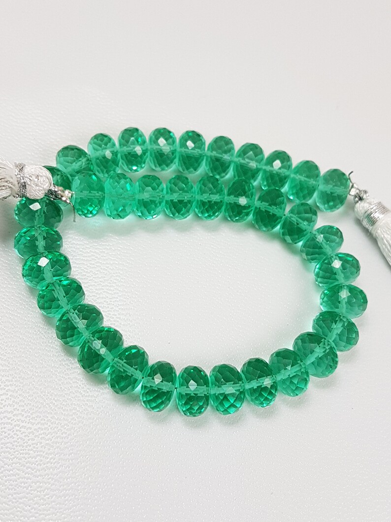 Emerald Quartz Beads,Green Emerald Quartz Beads,Emerald Quartz Roundels Beads,AAA Grade Quality Briolettes Beads,8 Inches Strand