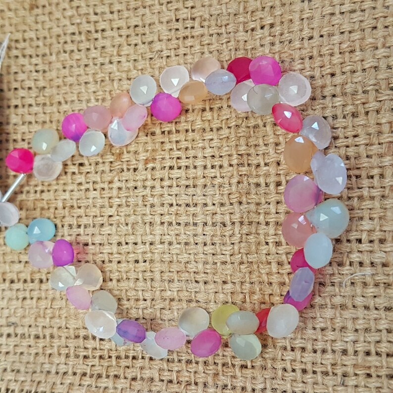 Chalcydony pear,multi chalcedony heart shape pear,AAA quality chalcedony pear,multi chalcedony heart shape pear briolettes Beads,9-10 mm,8