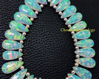 Jelly Opal Smooth Almond Pear Beads,Multi Flashy Fire Opal Briolettes,Highly Polish Jelly Opal Healing Power Beads,15x7mm 8 Inch