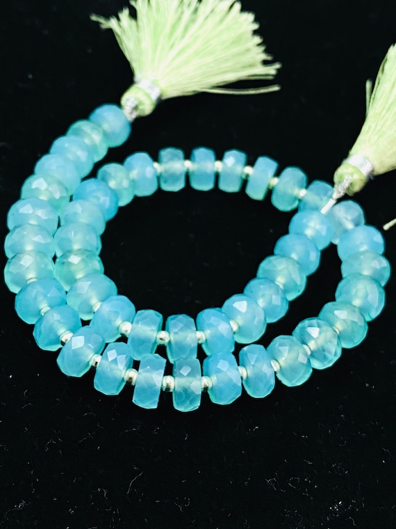 Aqua chalcedony shop beads