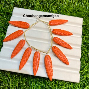 Mohave Turquoise Carved Leaf Shape, Turquoise Gemstone Hand Carved Elongated Pear, Size 24-30mm 10 Pieces Strand