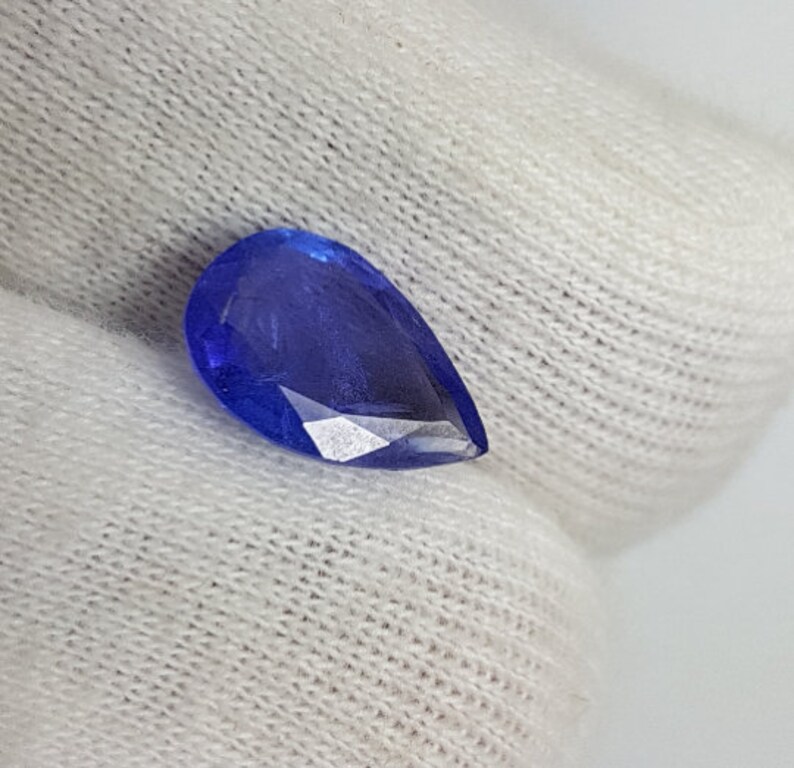 Quality Tanzanite Faceted Loose Gemstone,12.5x8.5x4mm Tanzanite Gemstone,Natural Tanzanite Royal Blue Color Faceted Pear Shape Gemstone,AAA
