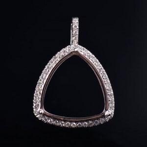 Fine Trillion Cut Semi Mount Pendant, Customized Diamond Stone Pendant, 925 Sterling Silver Charm Pendant, Personalized Necklace Jewelry