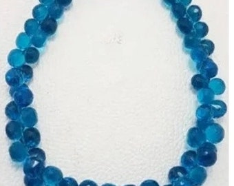 Paraiba Blue Quartz Onion Shape Briolettes Gemstone Beads, AAA Grade Quality for Jewelry Making Gemstone, Size 8mm