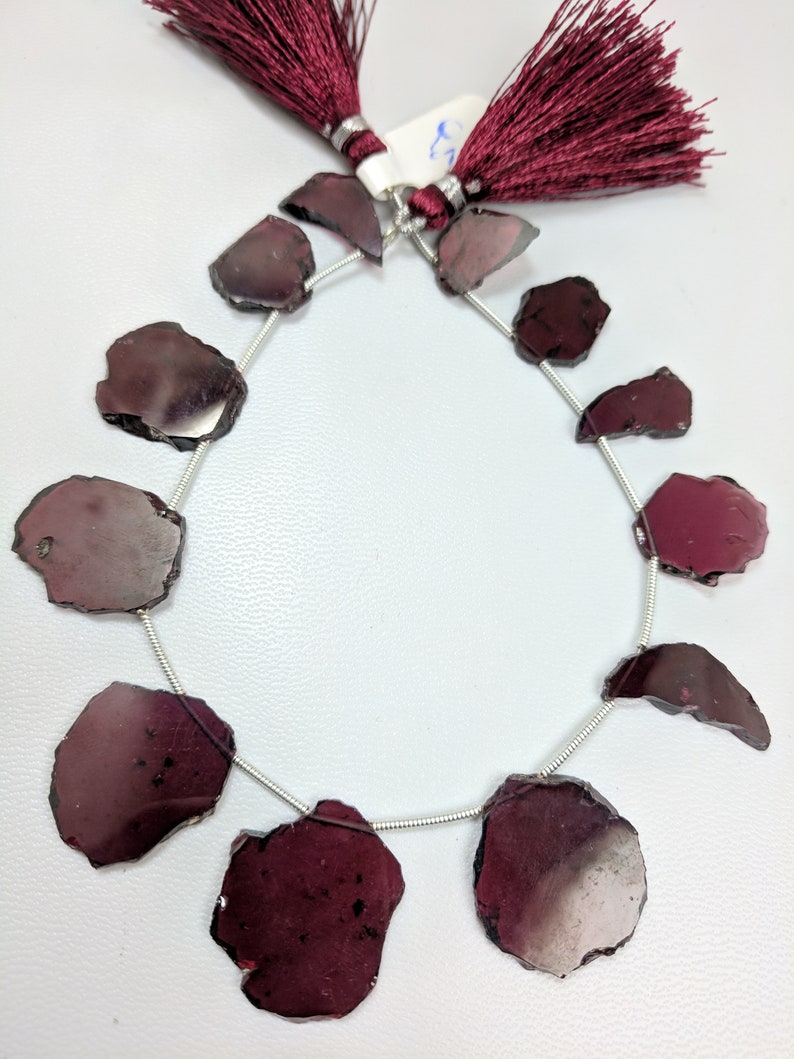 Rubellite Garnet Slice Beads,Natural Rubellite Smooth Slice Beads,High Quality Cabochon Slice Beads,16-23 mm Approx,8 Inches Strand Beads