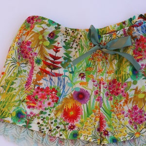 Women's Shorts, Sleep Shorts, Pajama Shorts, Liberty of London, Lace, Home Wear, Lounge Wear, Floral Shorts, Exclusive, Limited Edition image 2