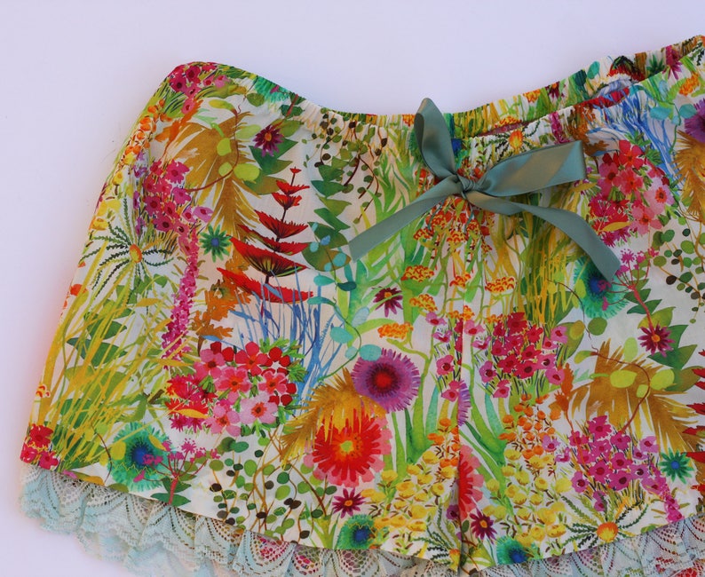 Women's Shorts, Sleep Shorts, Pajama Shorts, Liberty of London, Lace, Home Wear, Lounge Wear, Floral Shorts, Exclusive, Limited Edition image 2