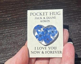 Personalized Forget-Me-Not Wedding Favors bulk. Party favors. Heart hugs for memorable events