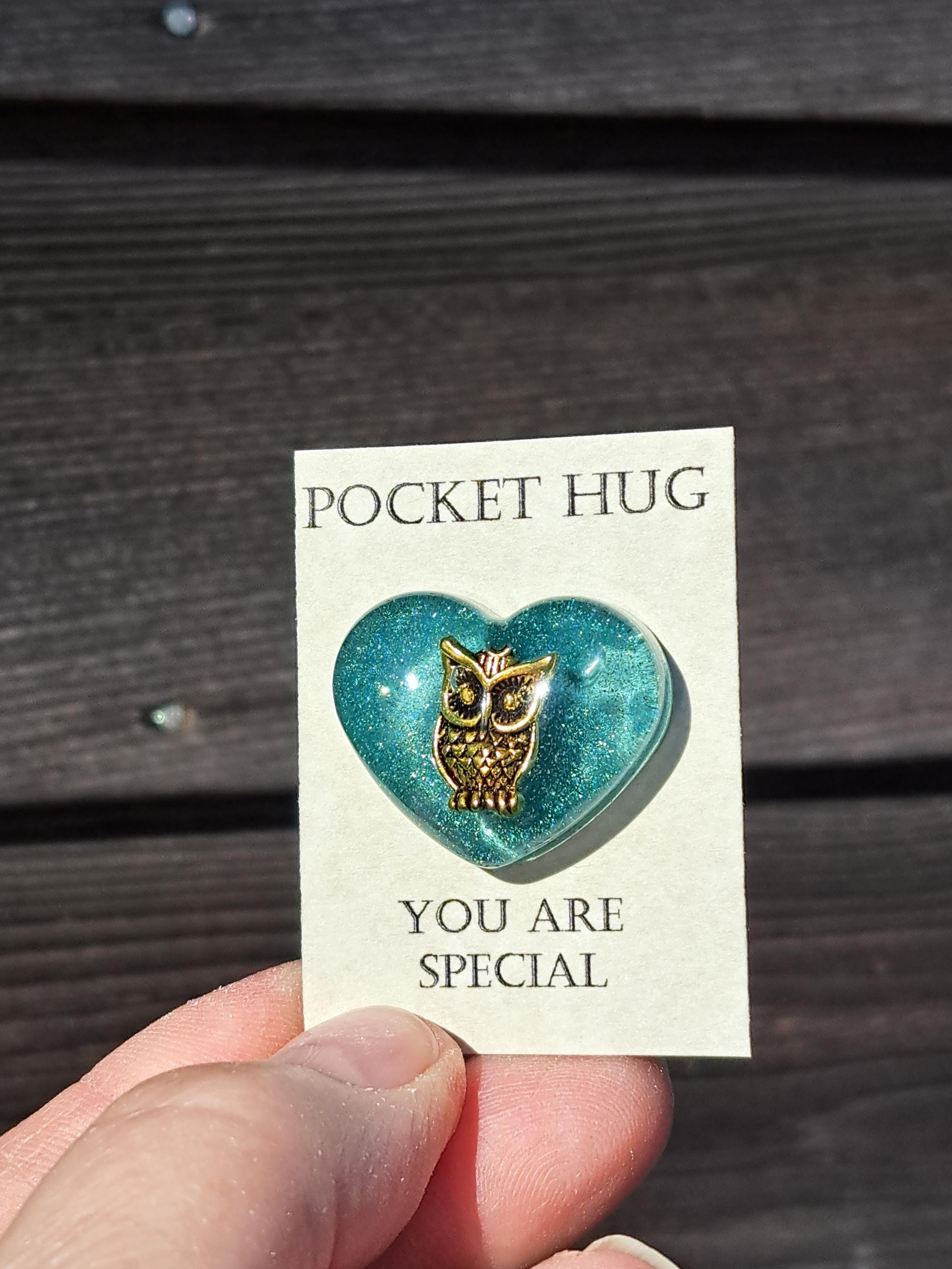pocket hug, owls, birds, mementos, heart, remembrance gift, anxiety aid, memorial gift, nature lover