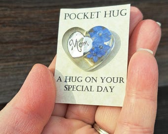 Pocket Hug - Forget Me Not. Mother's day gift of love. Mom charm