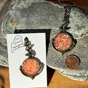 Lobster shell keychain, Anchor keychain, Maine lobster, Nautical keychain, lobster bouy keychain, made in Maine USA, lobster shells