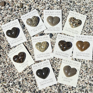 Pocket hugs. Maine beach sand, memory gift, Maine heart, wedding favor, beach lover gift. anxiety aid, USA product, vacation memory