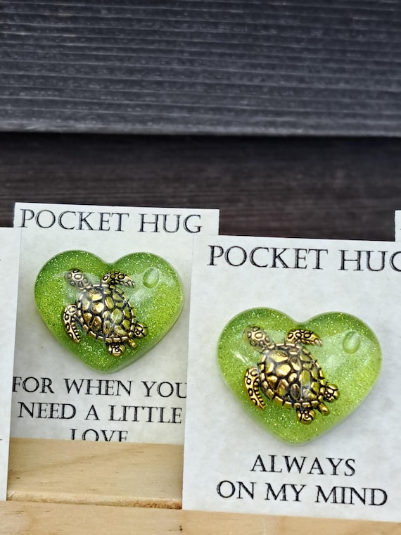 Pocket hug, turtle, love mementos, heart, remembrance gift, anxiety aid, memorial gift, ocean lover gift, love you,  made in Maine USA