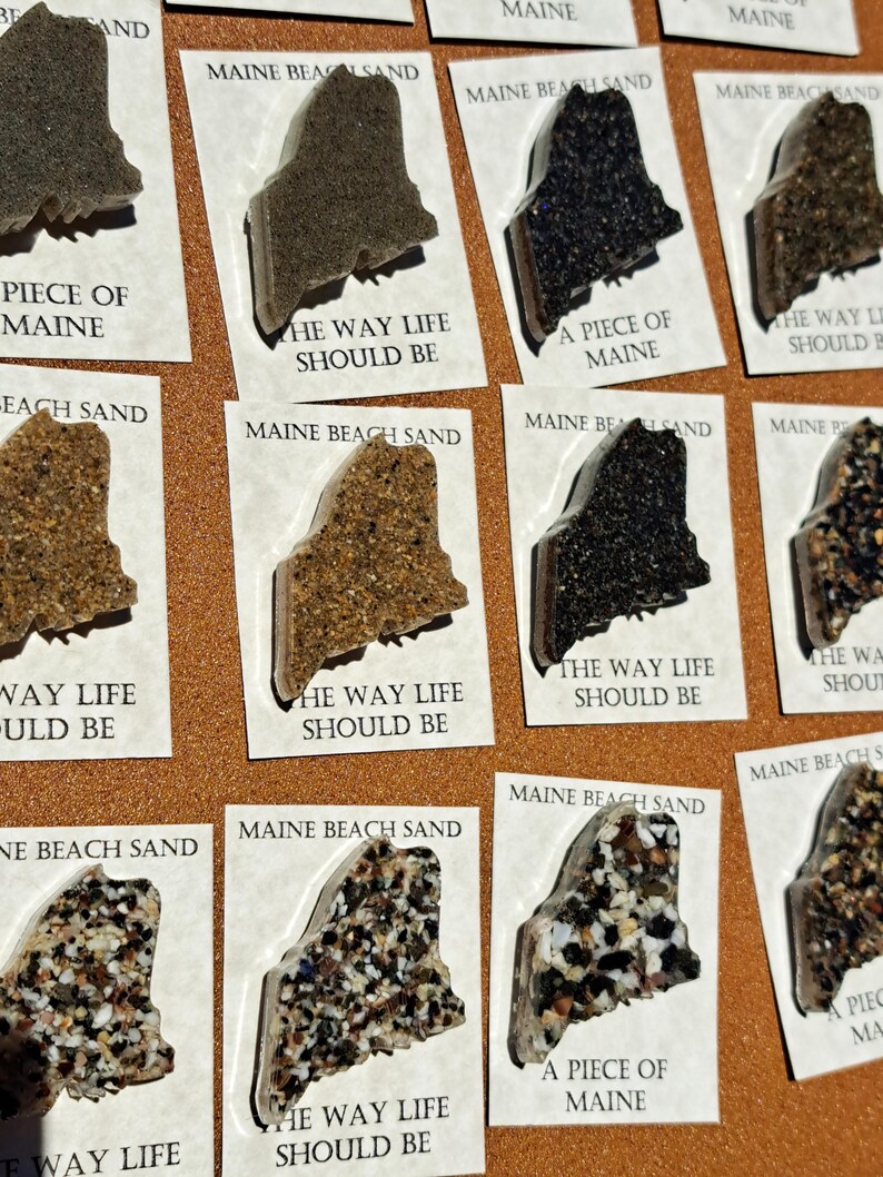 Maine Beach Sand Magnet. Vacation momento image 12