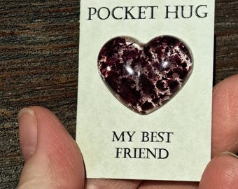 Pocket Hug - Dried rose petal hearts.  Flower memorial gift.  Red roses