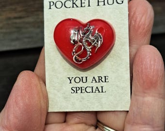 Dragon pocket hugs. Heart gifts for everyone. Valentine's day gift