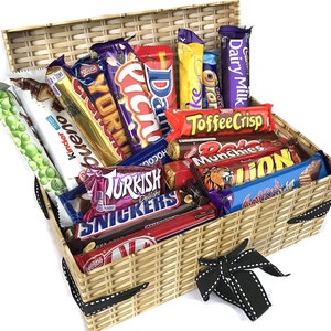 Mega Chocolate Lovers Hamper Gift Box - Chocolate Gift Set in a Wicker Style Box